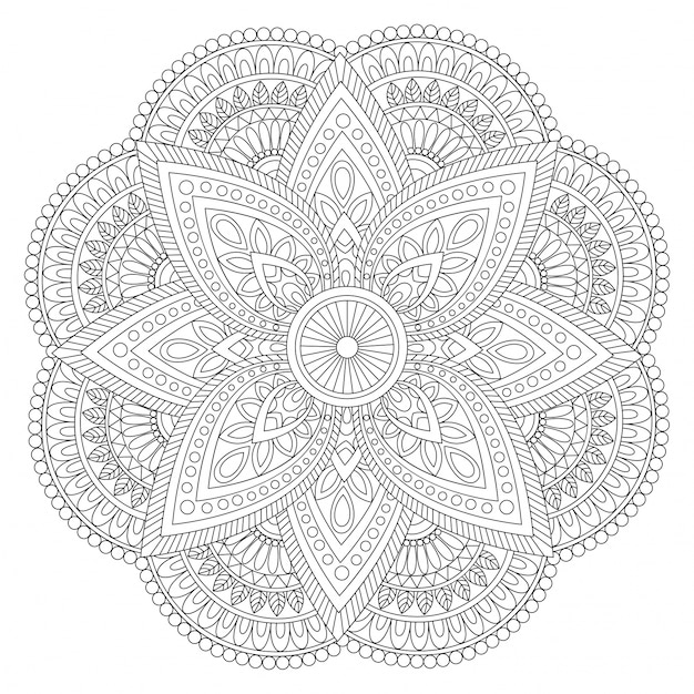 Kreativer ethnischer Mandala-Entwurf, Vintages dekoratives Element mit Blumenornamente für das Färben Buch.