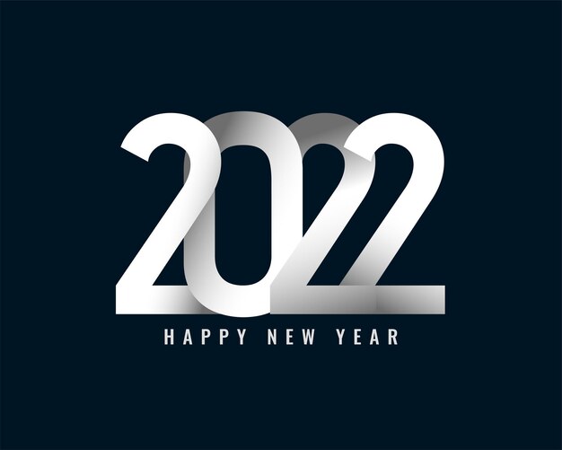 Kreativer weißer Text des neuen Jahres 2022 auf schwarzem Hintergrund