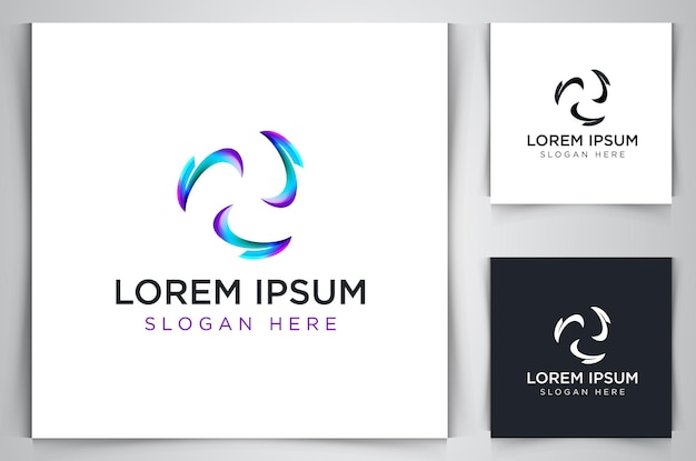 Kreativer Wirbelpropeller Konzept Logo Design Template Vektor Illustration isolierter Hintergrund