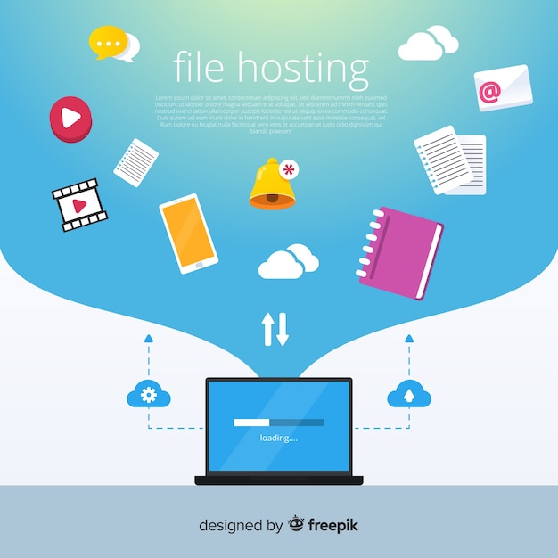 Kostenloser Vektor kreatives hosting-konzept