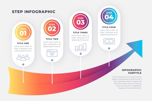 Kostenloser Vektor kreatives infografik-schrittpaket