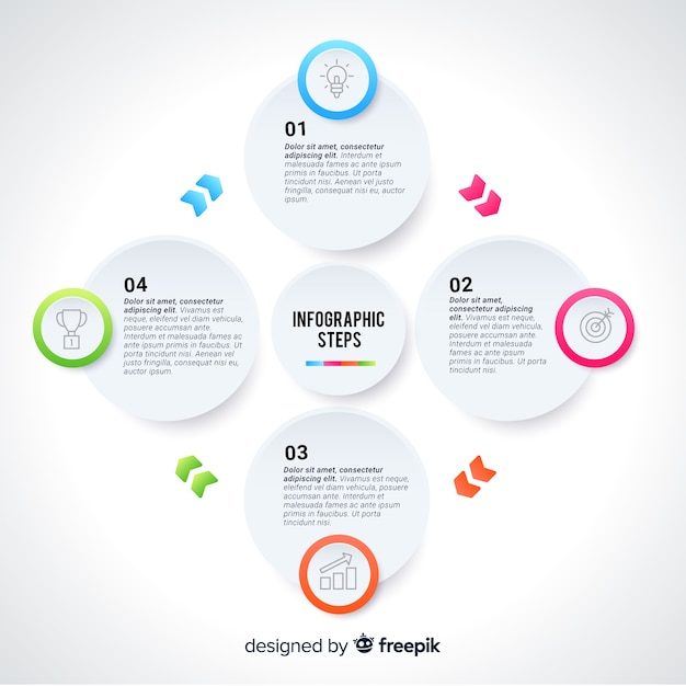 Kreatives infographic schrittdesign