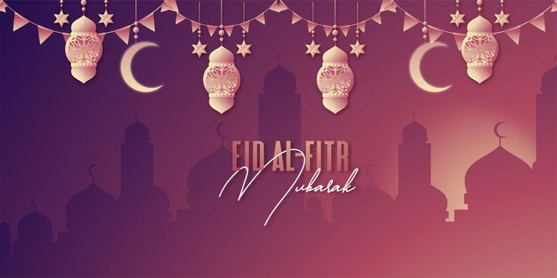 Kreatives islamisches bannerentwurf eid mubarak