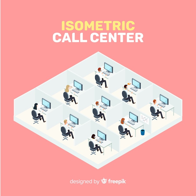 Kreatives isometrisches Call-Center-Design