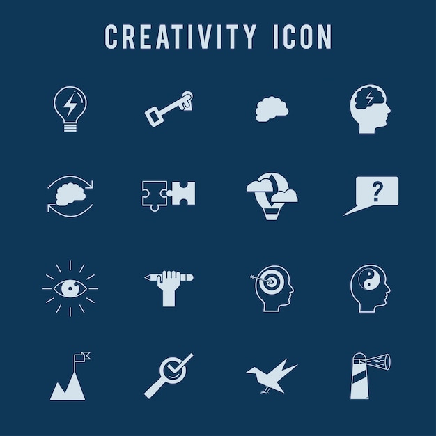 Kreativität Icon-Set