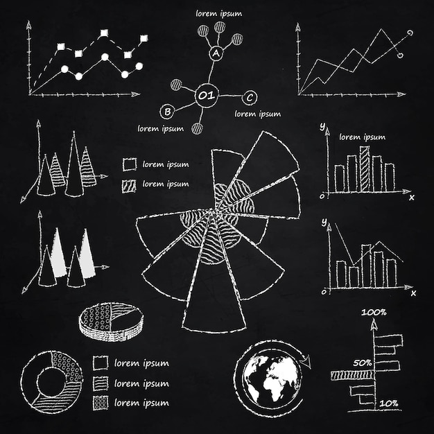 Kostenloser Vektor kreide infografik diagramme