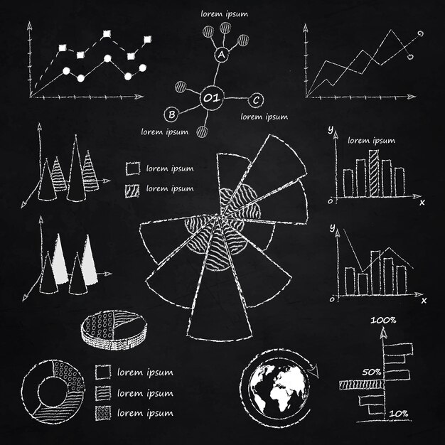 Kreide Infografik Diagramme