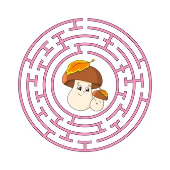 Kreis labyrinth. spiel für kinder. puzzle für kinder. rundes labyrinth rätsel.