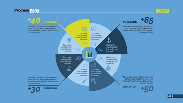 Kostenloser Vektor kreis und stats infografic