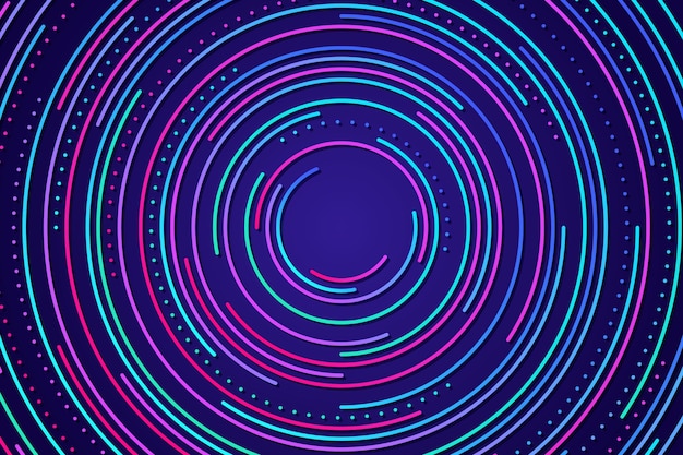 Kreisförmige Neonformen Hintergrund