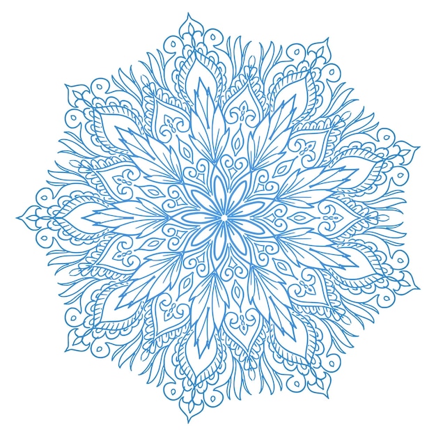 Kostenloser Vektor kreismuster in form eines dekorativen blauen mandala-hintergrunds
