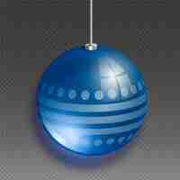 Kostenloser Vektor kristallweihnachtsball in den blauen schatten mit kreisen