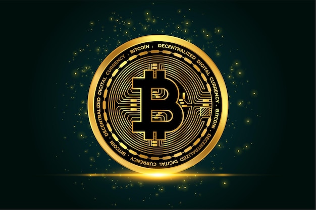 Kryptowährung bitcoin goldene münze hintergrund