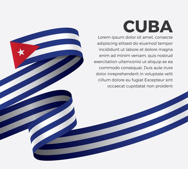 Kuba-bandflagge, vektorillustration auf weißem hintergrund