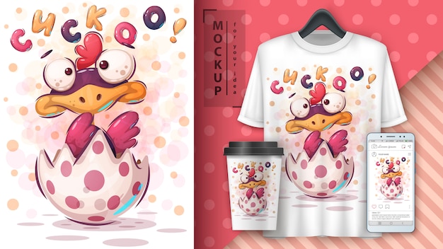 Kuckucksvogelplakat und merchandising