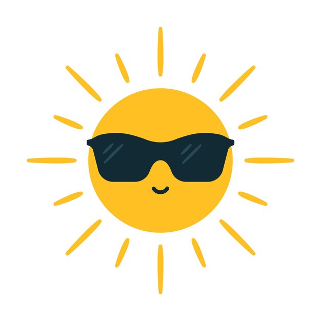Kühle Sonne mit Sonnenbrille
