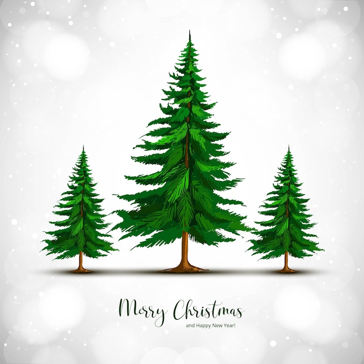 Kostenlose Vektor künstlerischer schöner weihnachtsbaum hintergrundkarte