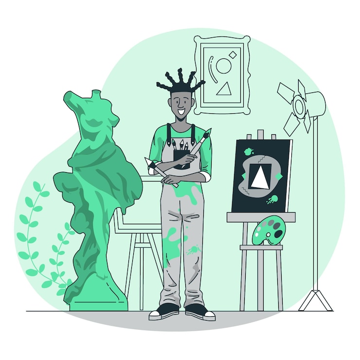 Kostenlose Vektor künstlerkonzeptillustration