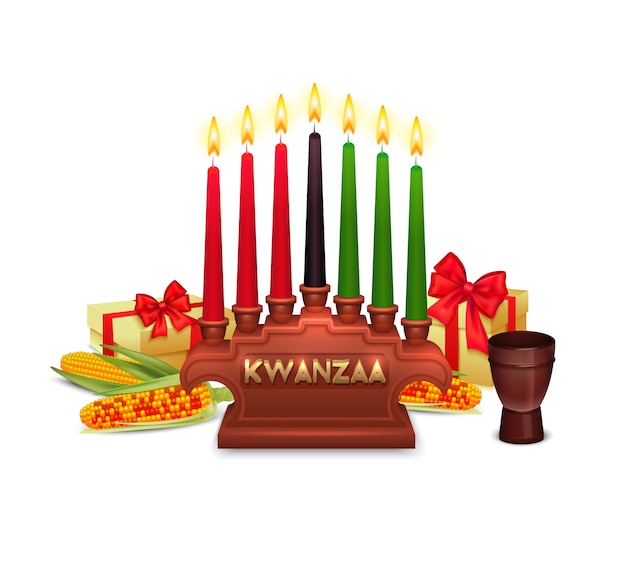 Kwanzaa-Feiertags-Feier-Symbol-Zusammensetzungs-Plakat