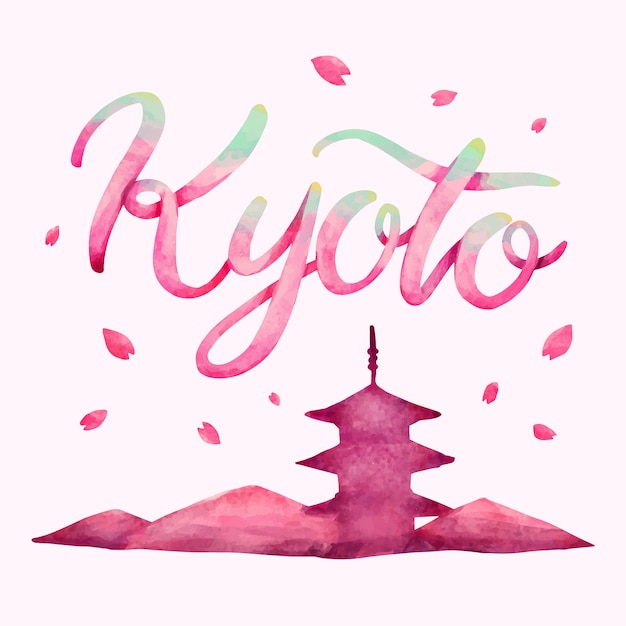 Kostenloser Vektor kyoto stadt schriftzug