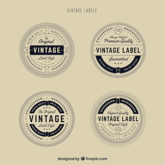 Label-kollektion mit vintage-stil
