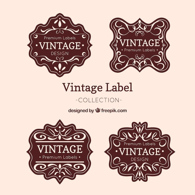 Kostenloser Vektor labels-sammlung im vintage-stil