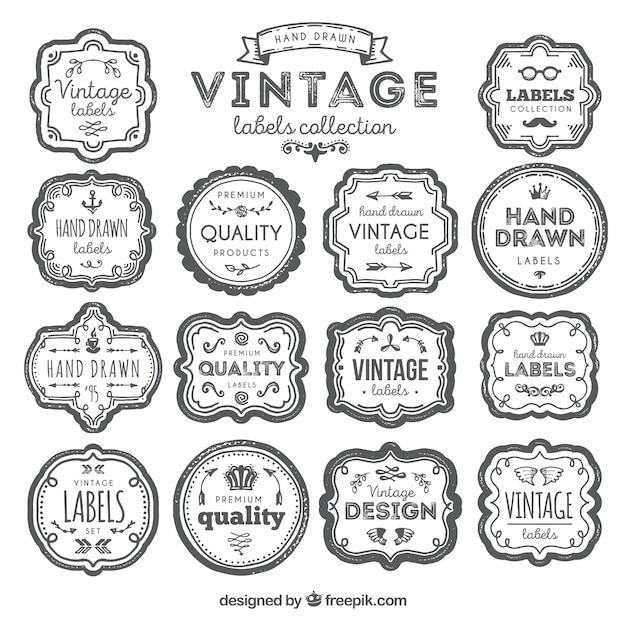 Labels-sammlung im vintage-stil