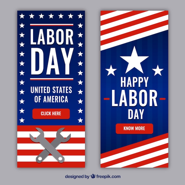 Labor day bannes sammlung in flachen stil