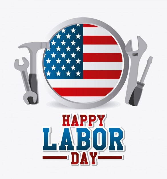 Labor Day Card Design.