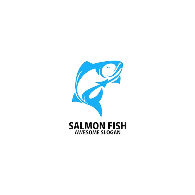Kostenloser Vektor lachsfisch-logo-design bunt