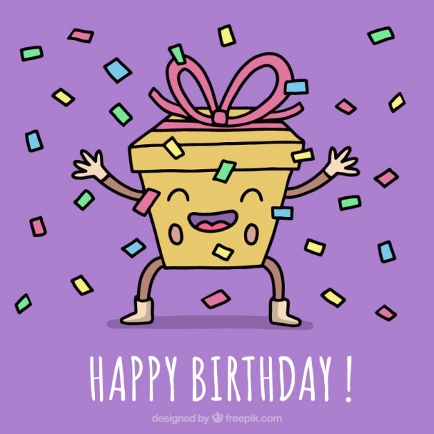 Kostenlose Vektor lächeln geschenk tanzen auf geburtstag