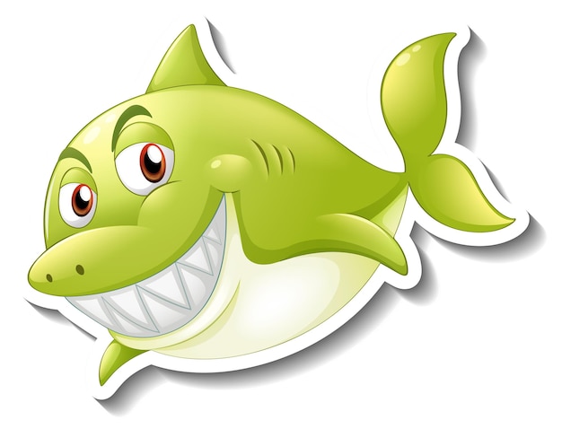 Lächelnder Hai-Cartoon-Aufkleber