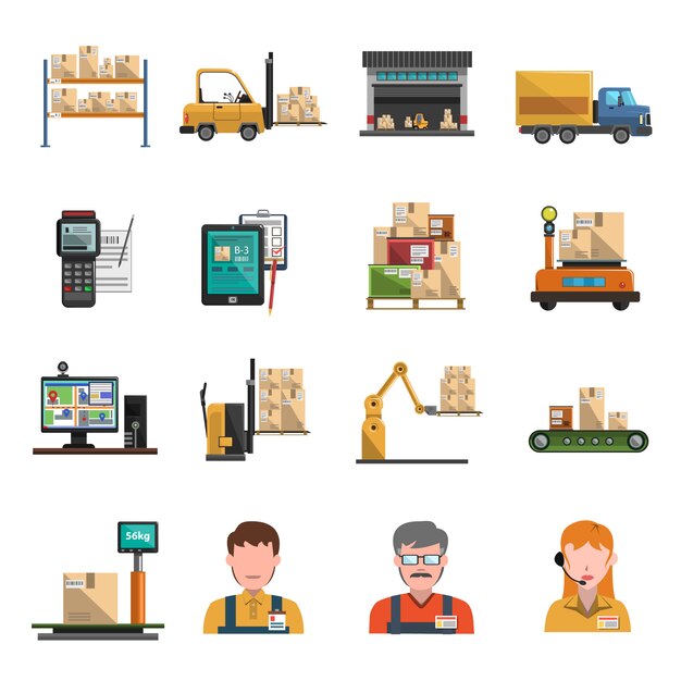 Lager Icons flach