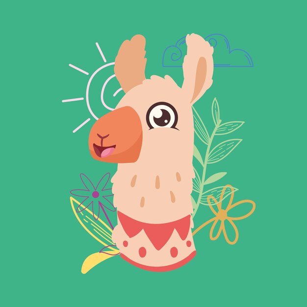 Lama peruanischer Tierkopf