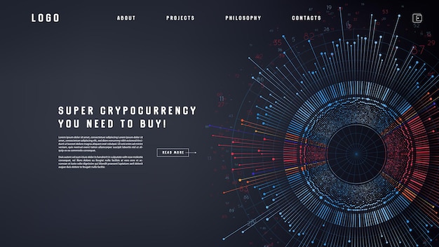 Landing Page abstraktes Design mit Big Data Vorlage für Website oder App