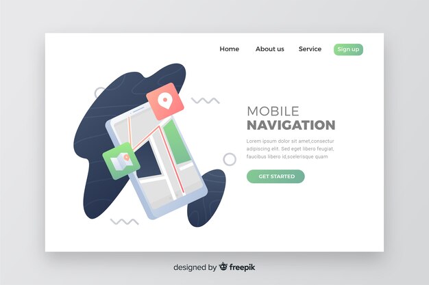 Landing Page mit Telefon für Business-Konzept