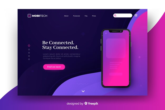 Landing Page mit Telefonkonzept für Vorlage