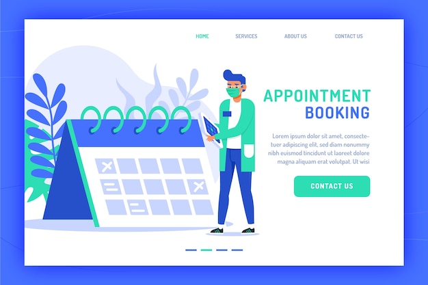 Landing page mit terminbuchung