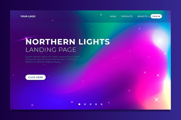 Landing page nordlicht vorlage