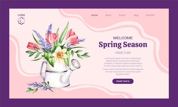 Kostenloser Vektor landing-page-vorlage für frühlingsfeiern