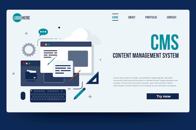 Landingpage des flat content management systems