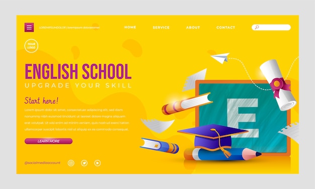 Landingpage-design der englischen schule