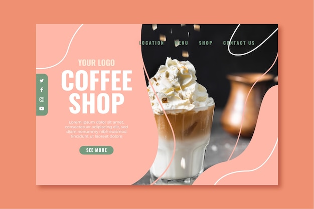 Landingpage für Coffeeshop