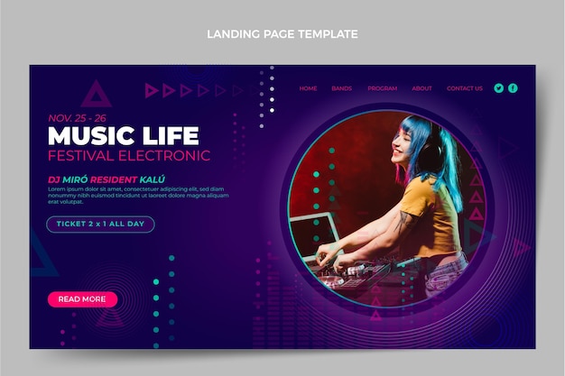 Landingpage für das gradientenhalbton-musikfestival