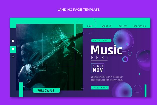 Landingpage für das Gradientenhalbton-Musikfestival