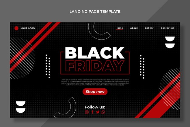 Landingpage für den schwarzen Freitag im flachen Design