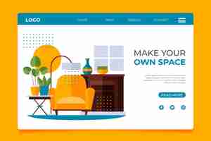 Kostenloser Vektor landingpage für den verkauf von flachmöbeln
