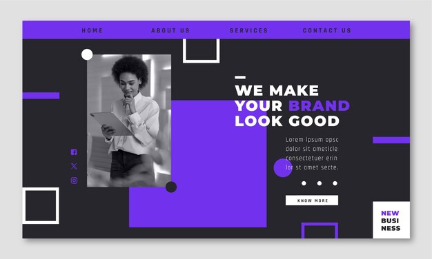 Landingpage für Finanzberatung im flachen Design