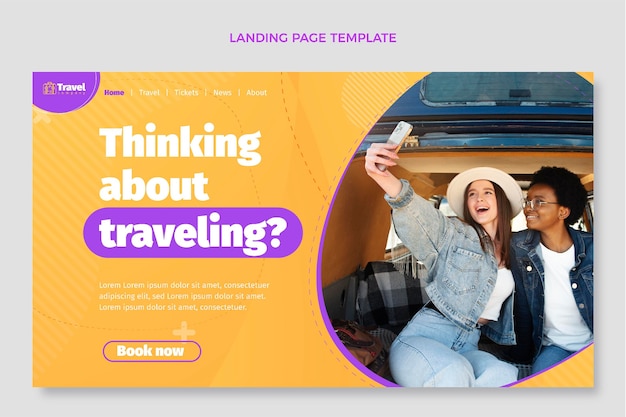 Landingpage für flache Reisen