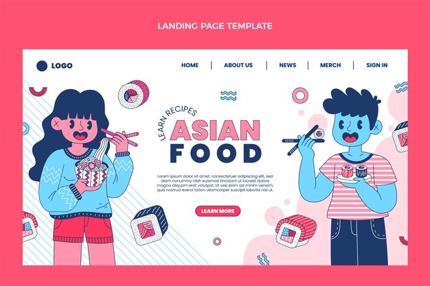 Landingpage für flaches Essen